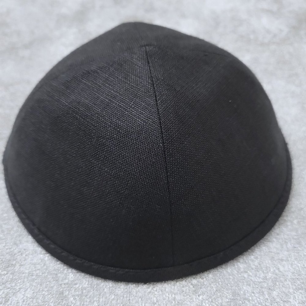 Black Linen KIPPAH Yarmulke Yarmulka Kippa Kipa Jewish Head Covering #4